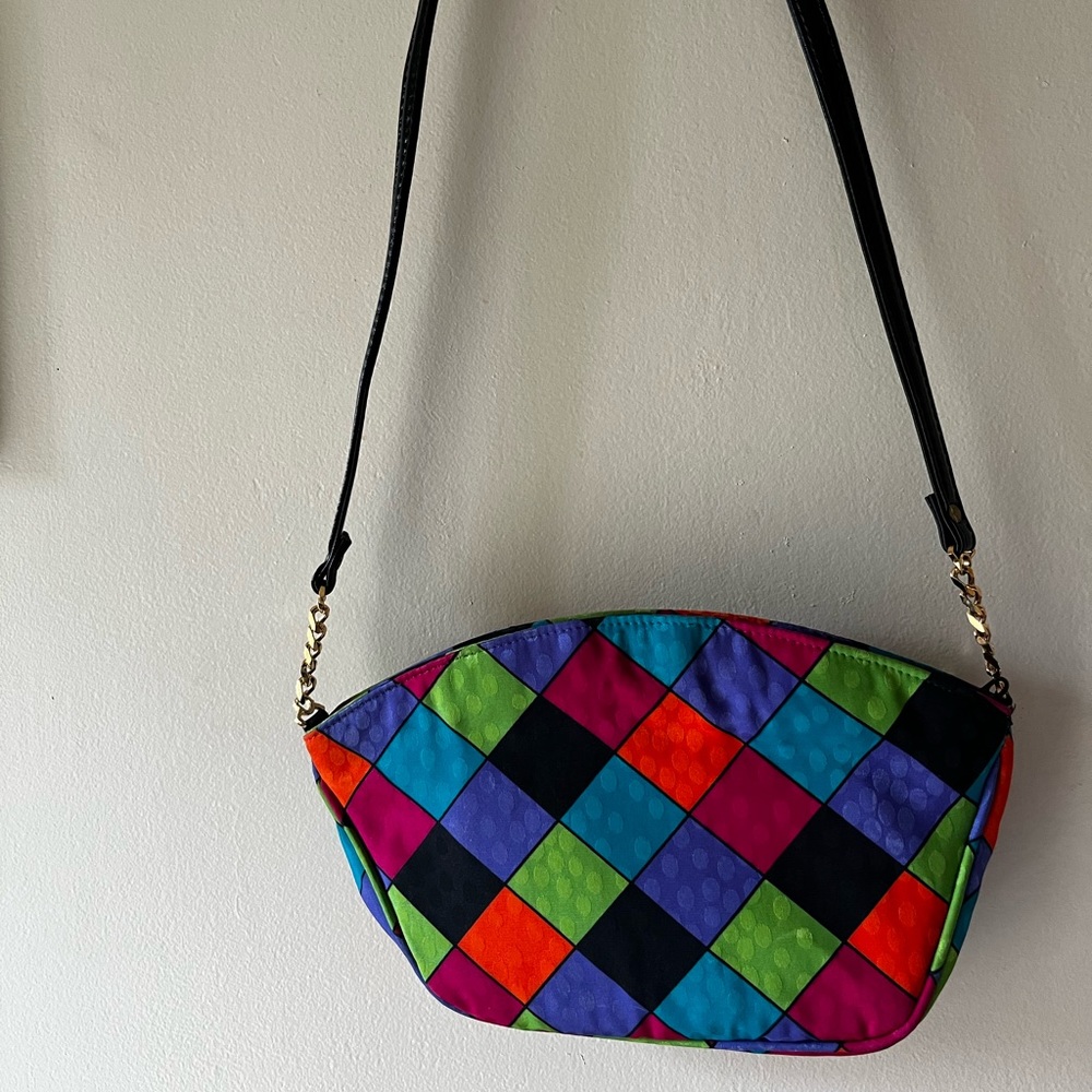 Vintage Color Block Crossbody Bag